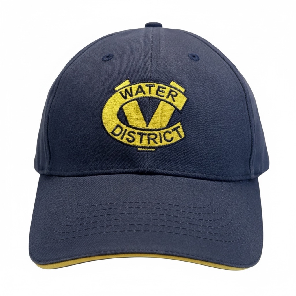 Vintage Coachella Valley Water District Hat Triple Crown Navy Blue Fitted Cap